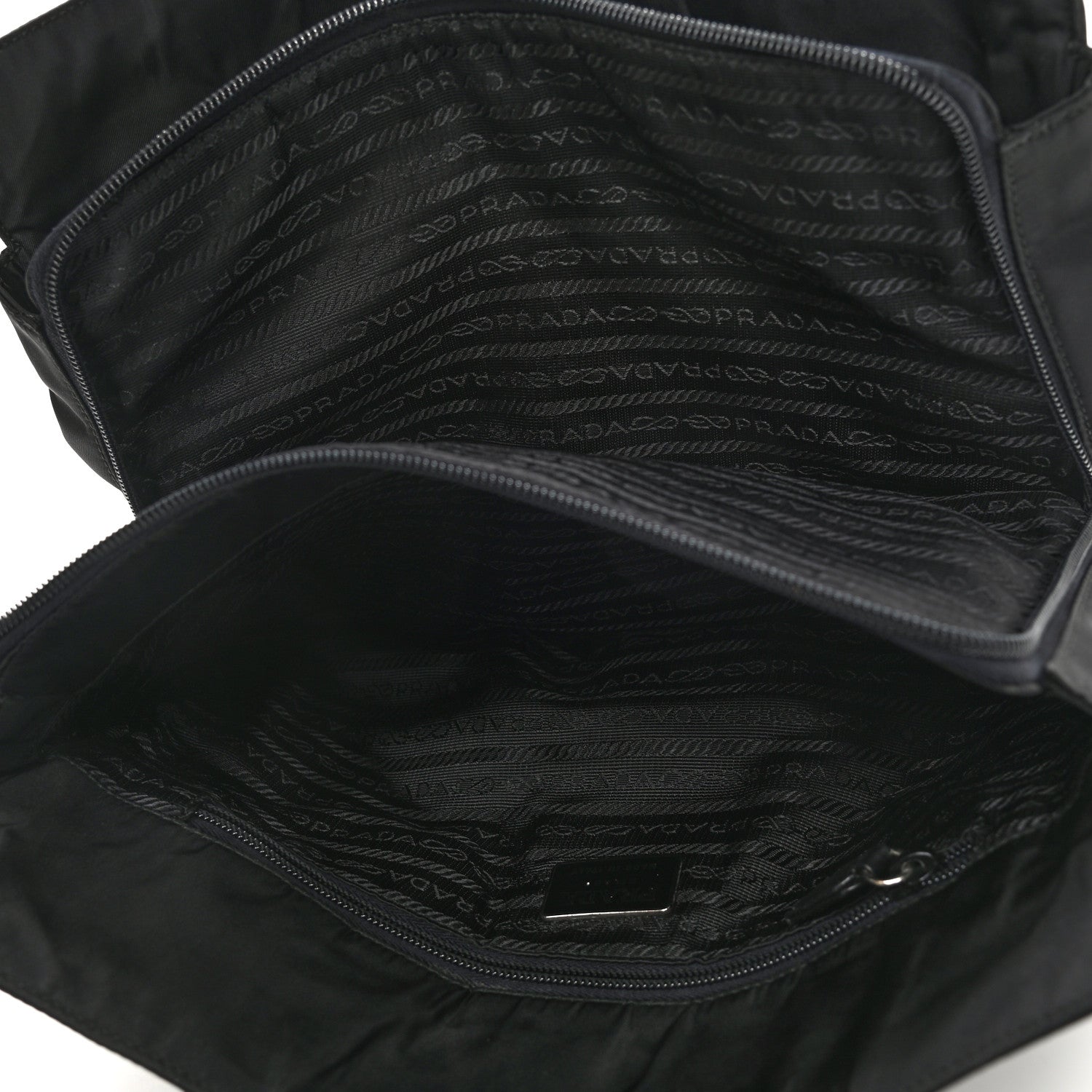 Prada Nylon Tessuto Acciaio Chain Shoulder Bag Black 5 of 10