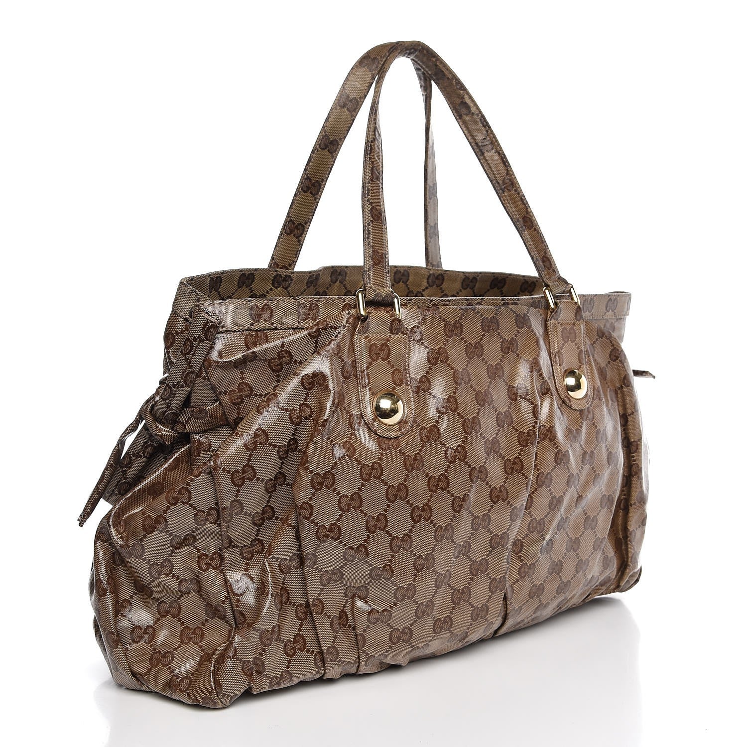 Gucci Crystal Monogram Medium Web Tote Brown 3 of 8