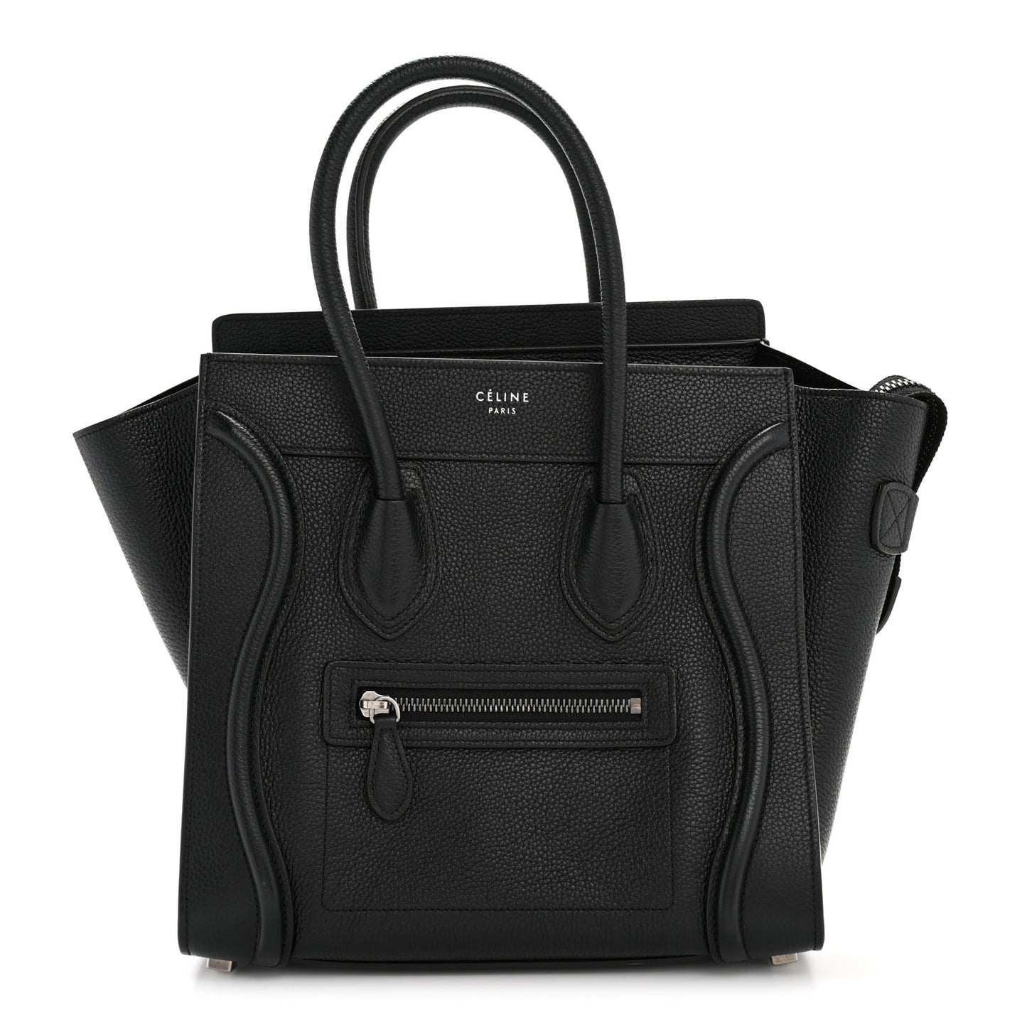Drummed Calfskin Micro Luggage Black