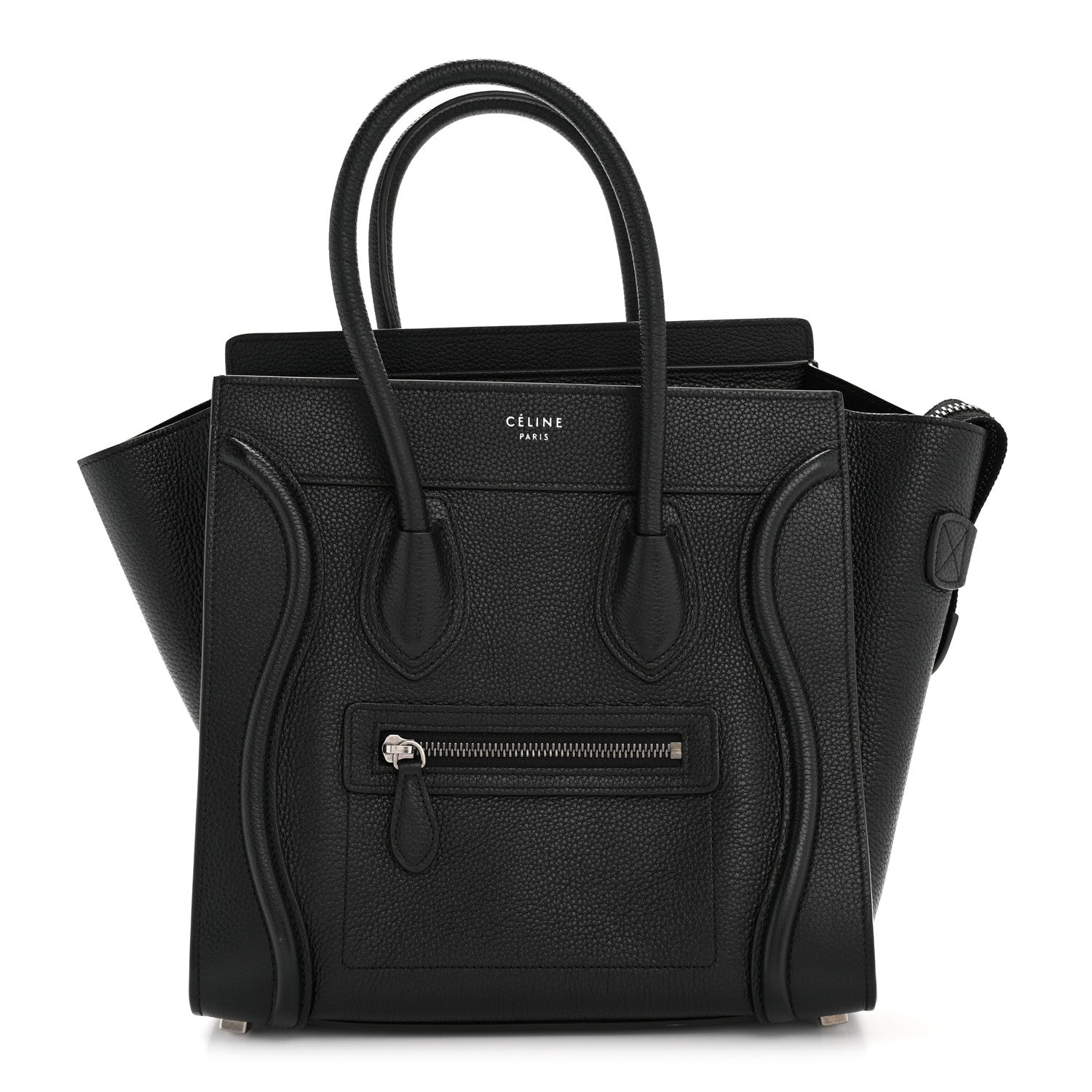 Celine Drummed Calfskin Micro Luggage Black 2 of 19