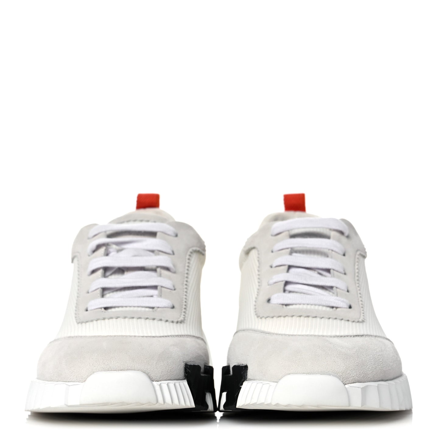 Technical Canvas Suede Goatskin Bouncing Sneakers 40 White Orange