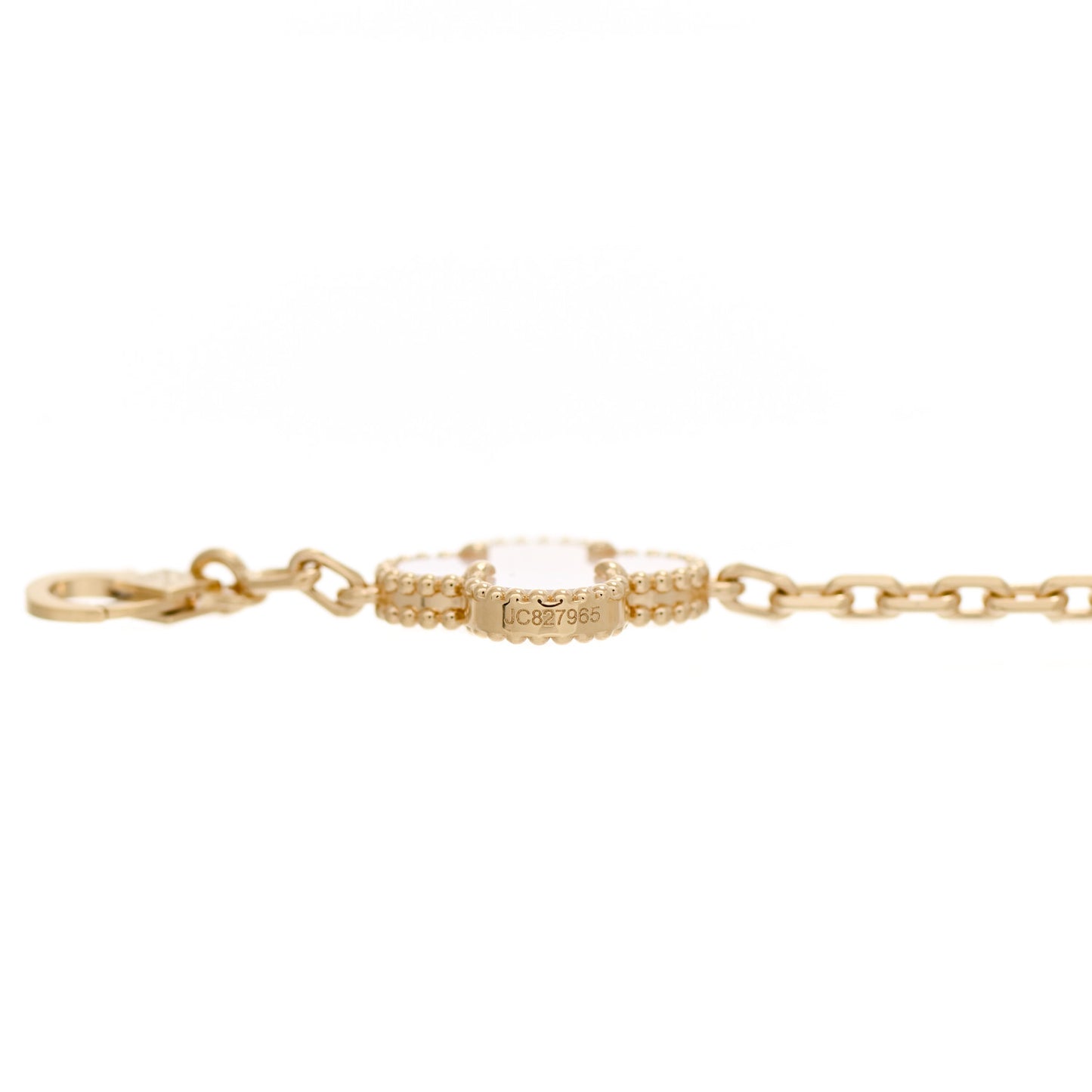 18K Yellow Gold Mother of Pearl 5 Motifs Vintage Alhambra Bracelet