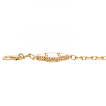 Van Cleef & Arpels 18K Yellow Gold Mother of Pearl 5 Motifs Vintage Alhambra Bracelet 5 of 7