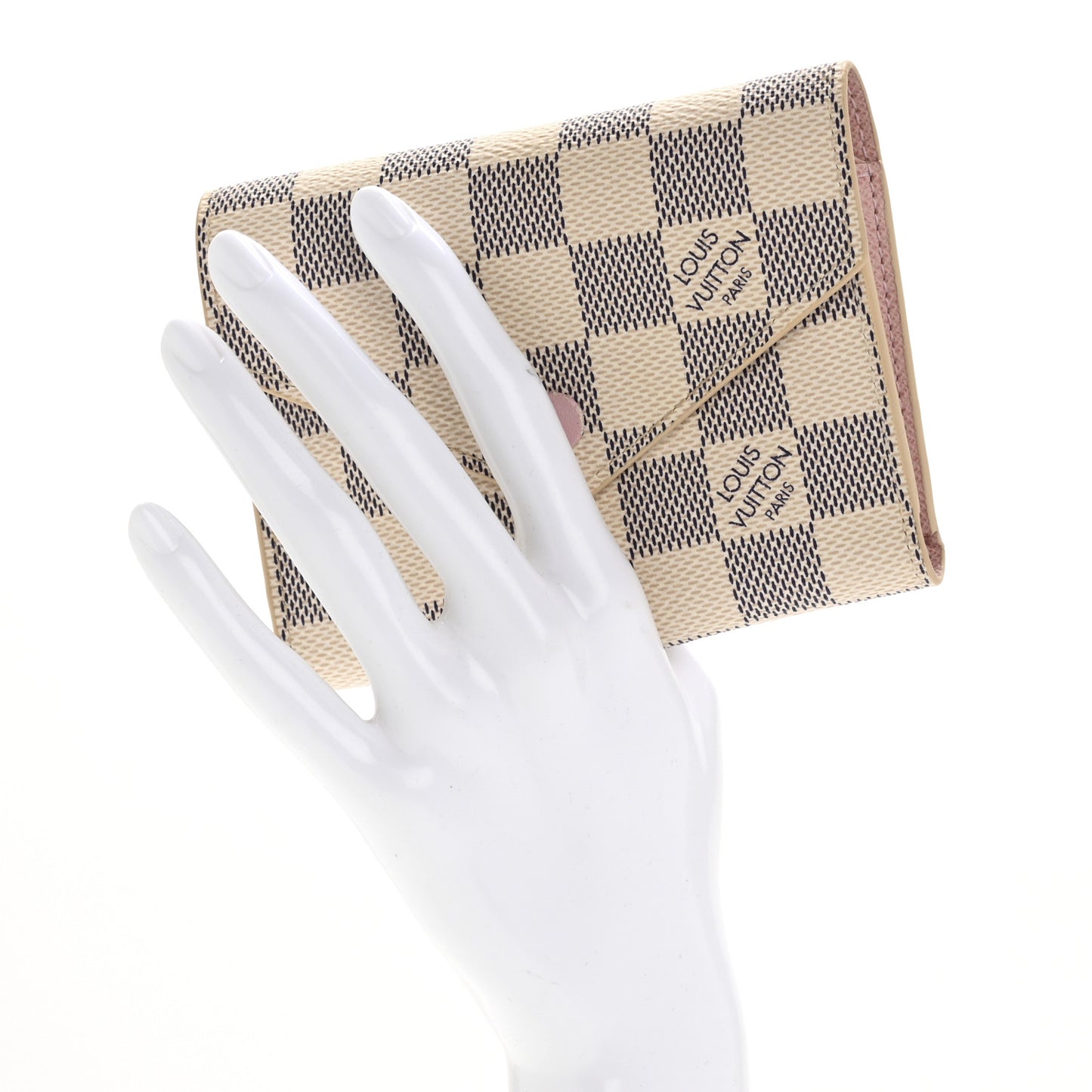 Damier Azur Victorine Wallet Rose Ballerine