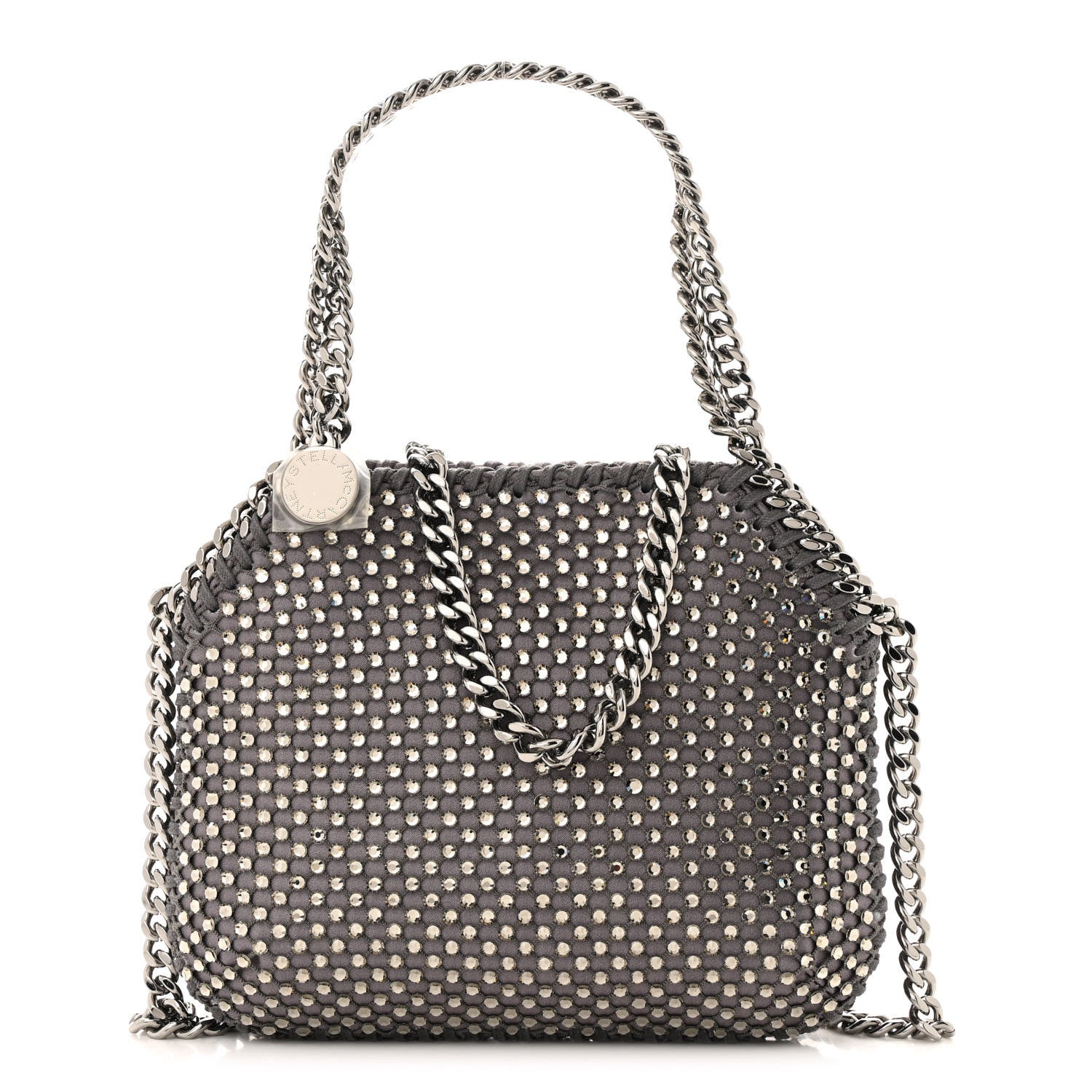 Stella McCartney Mesh Crystal Mini Falabella Crossbody Bag Fog 1 of 10