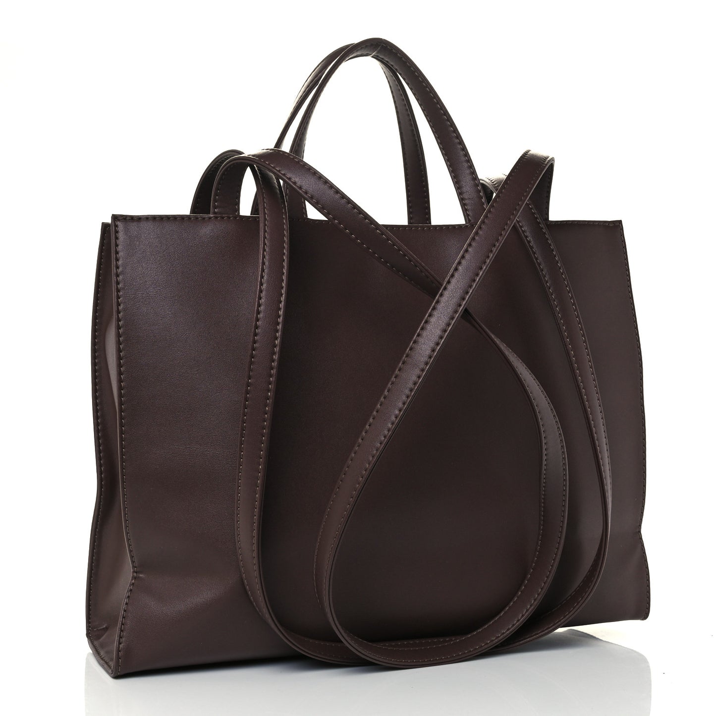 Vegan Leather Medium Shopping Bag Chocolate