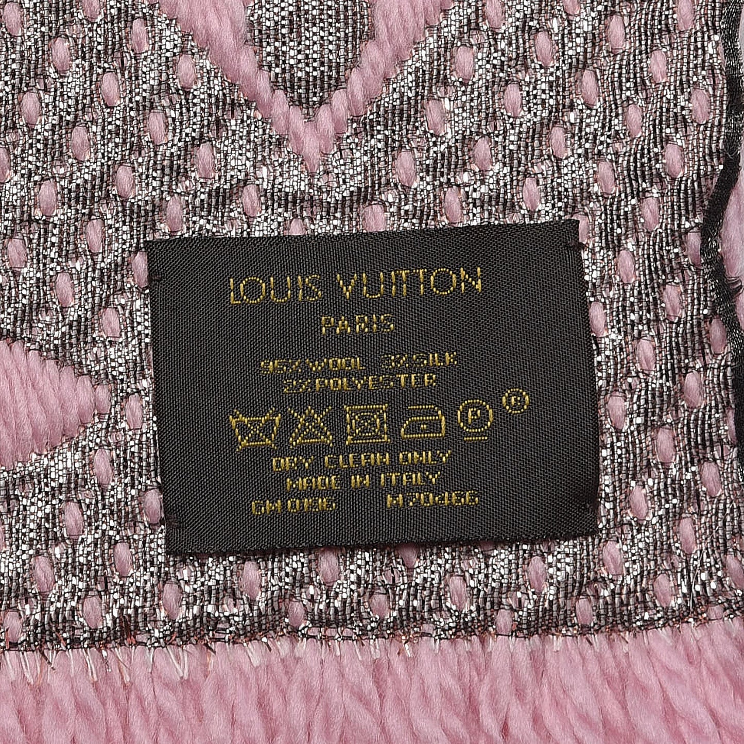 Wool Silk Logomania Shine Scarf Pink