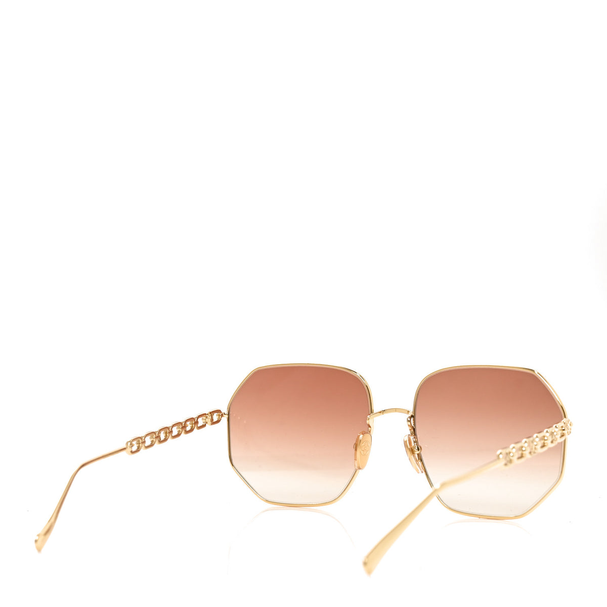 Louis Vuitton Metal My LV Chain Round Sunglasses Z1650E Gold 4 of 7