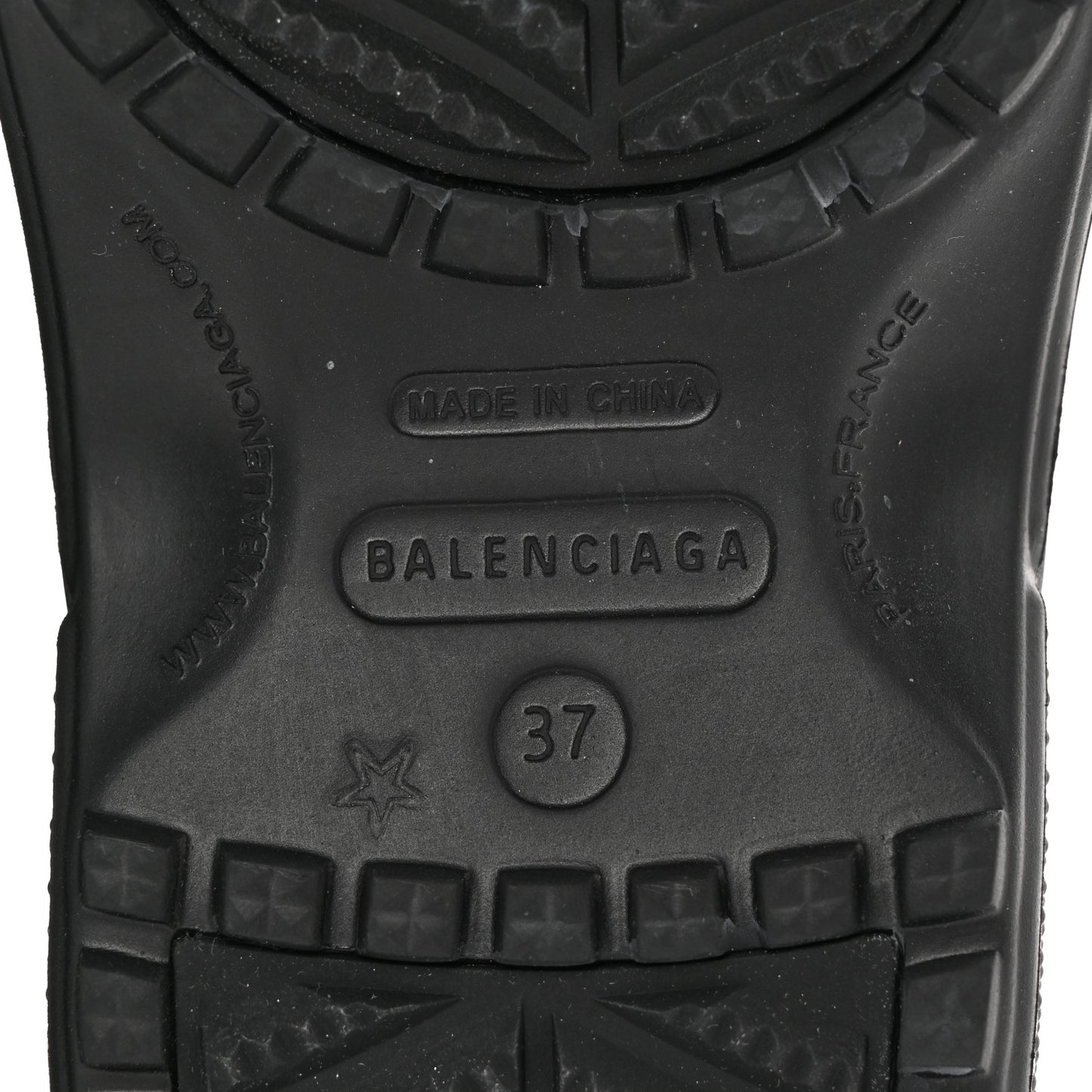 X CROCS Rubber Textured Spiked Womens Platform Sandals 37 Black