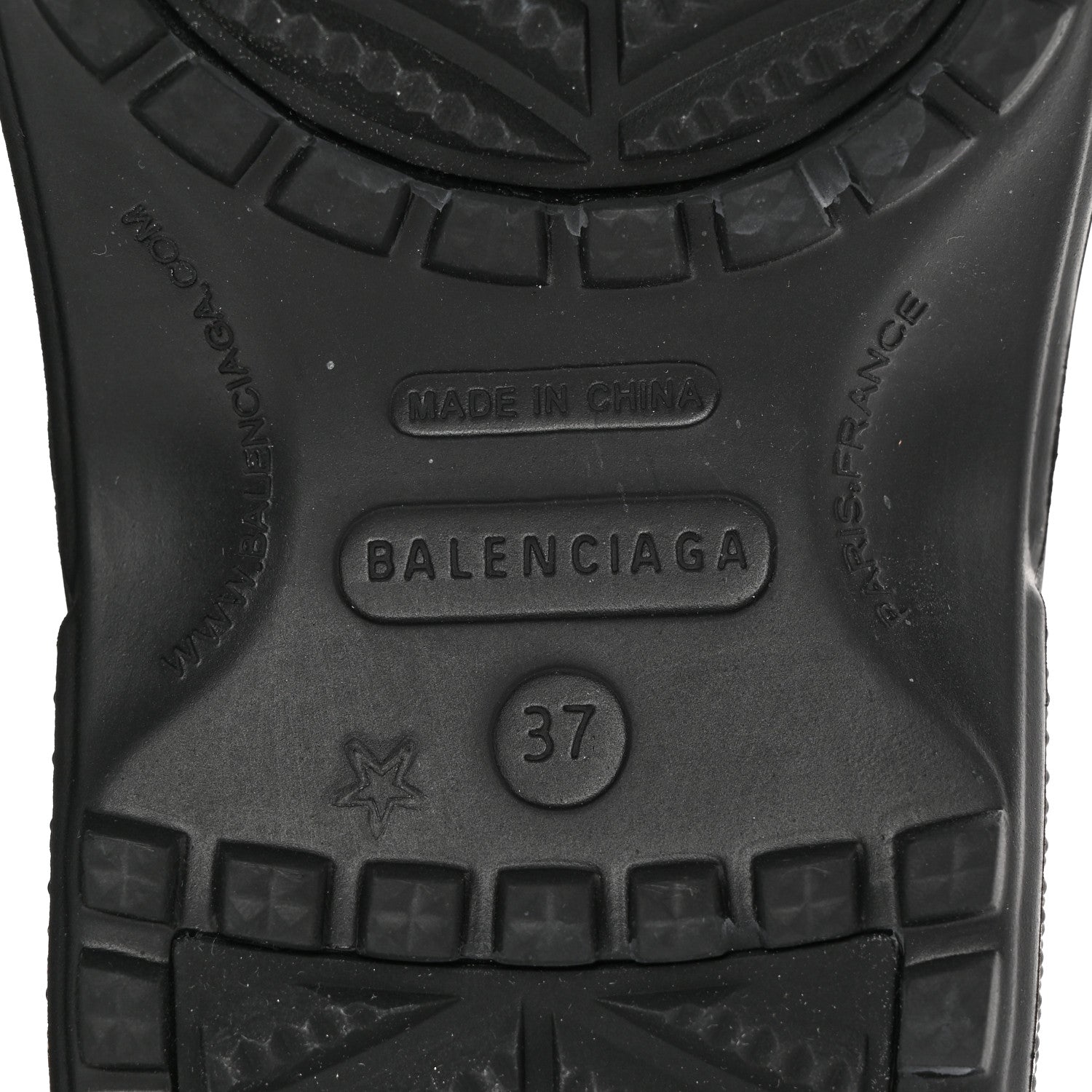 Balenciaga X CROCS Rubber Textured Spiked Womens Platform Sandals 37 Black 7 of 12