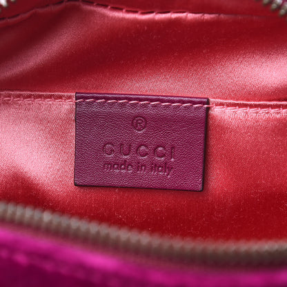 Gucci Velvet Matelasse Small GG Marmont Chain Shoulder Bag Fuchsia Violet Cyclamen 6 of 9