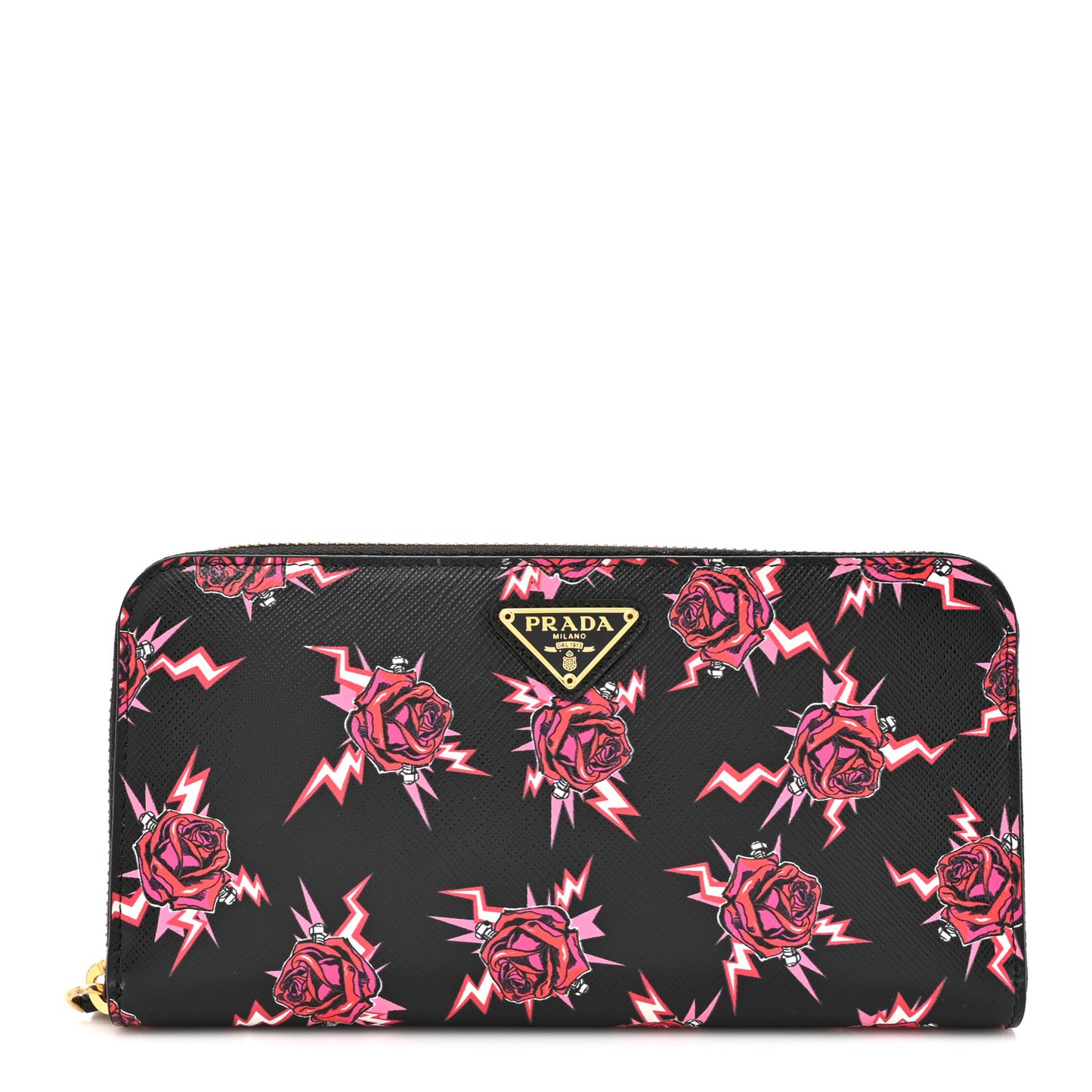 X UNIVERSAL STUDIOS Saffiano Frankenstein Rose Zip Around Wallet Lacca