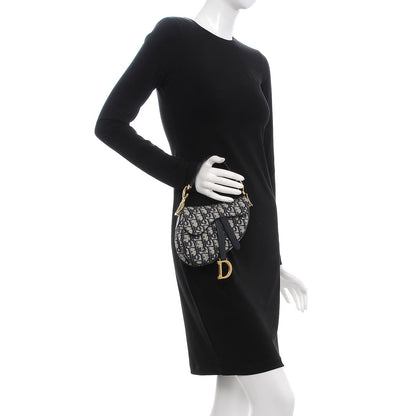Christian Dior Oblique Mini Saddle Bag Blue 2 of 7