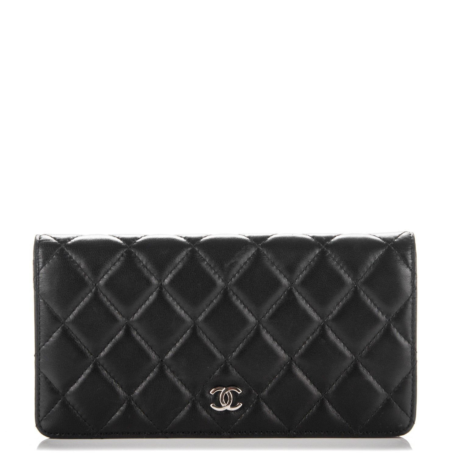Chanel Lambskin Quilted Yen Wallet Black 1 of 7