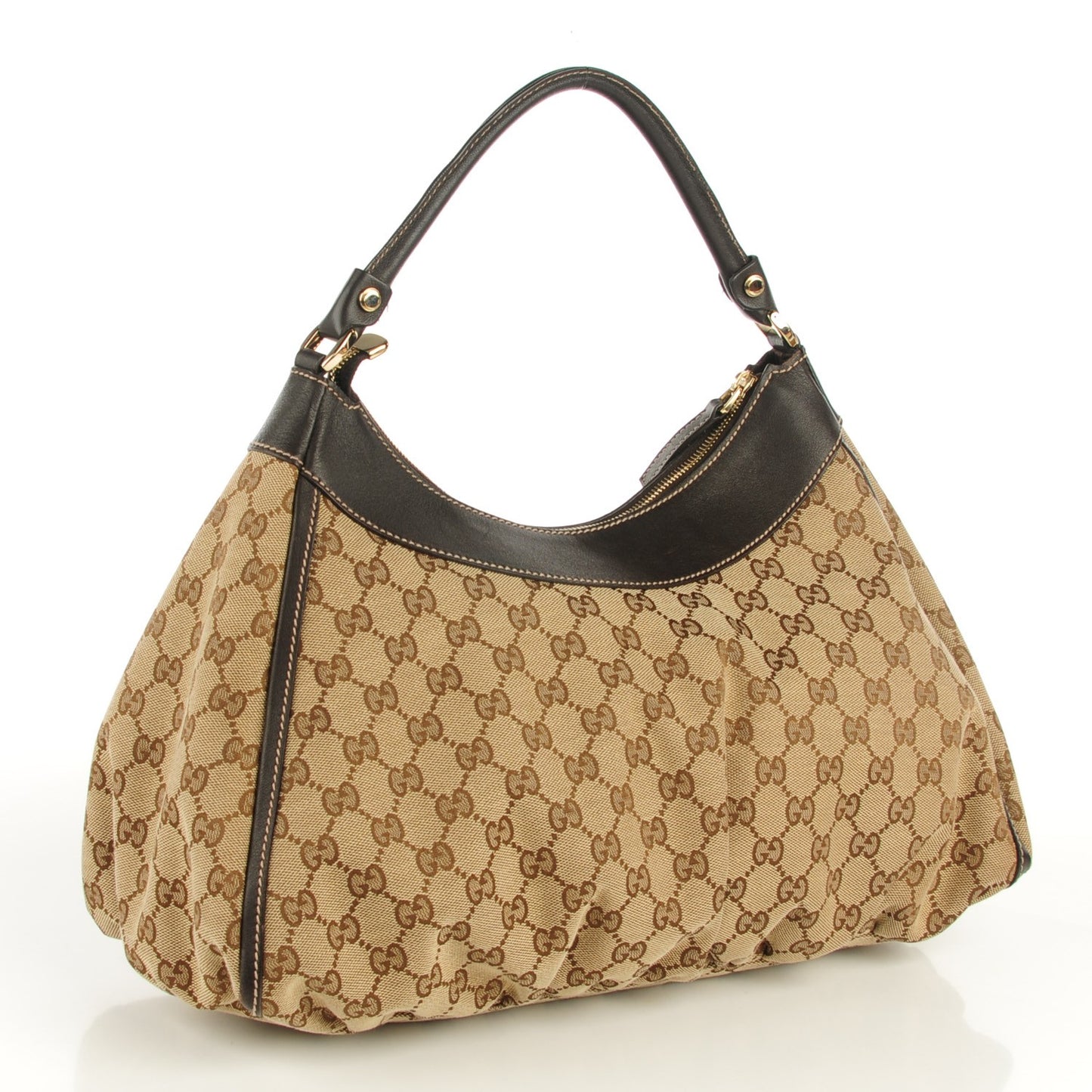 Monogram Large D Gold Hobo Dark Brown
