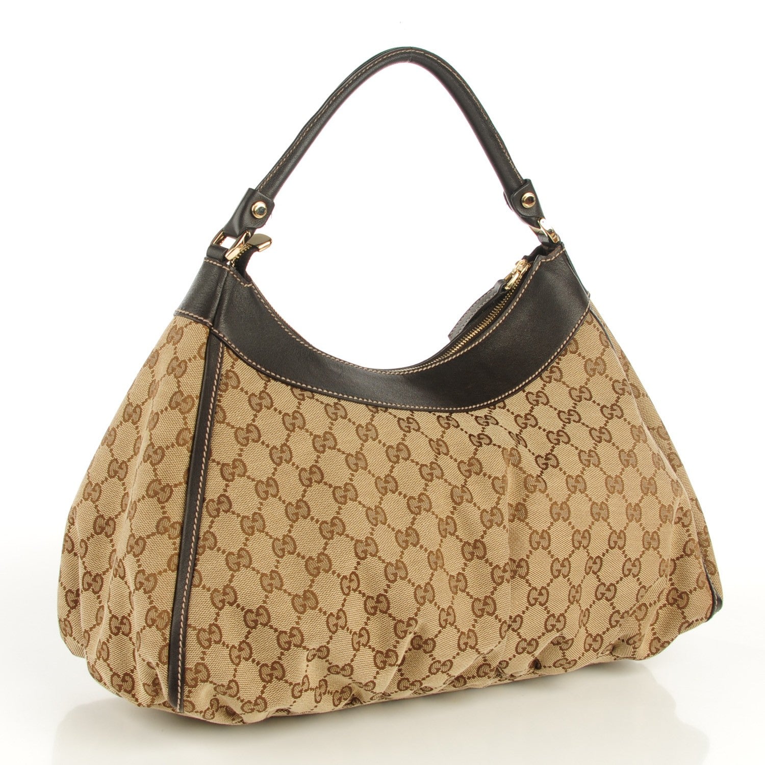 Gucci Monogram Large D Gold Hobo Dark Brown 3 of 7