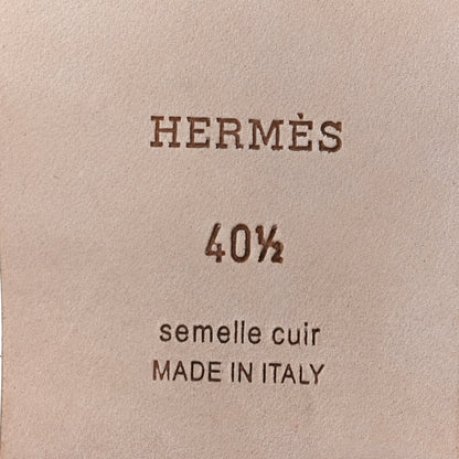 Hermes Box Calfskin Oran Sandals 40.5 White 8 of 10