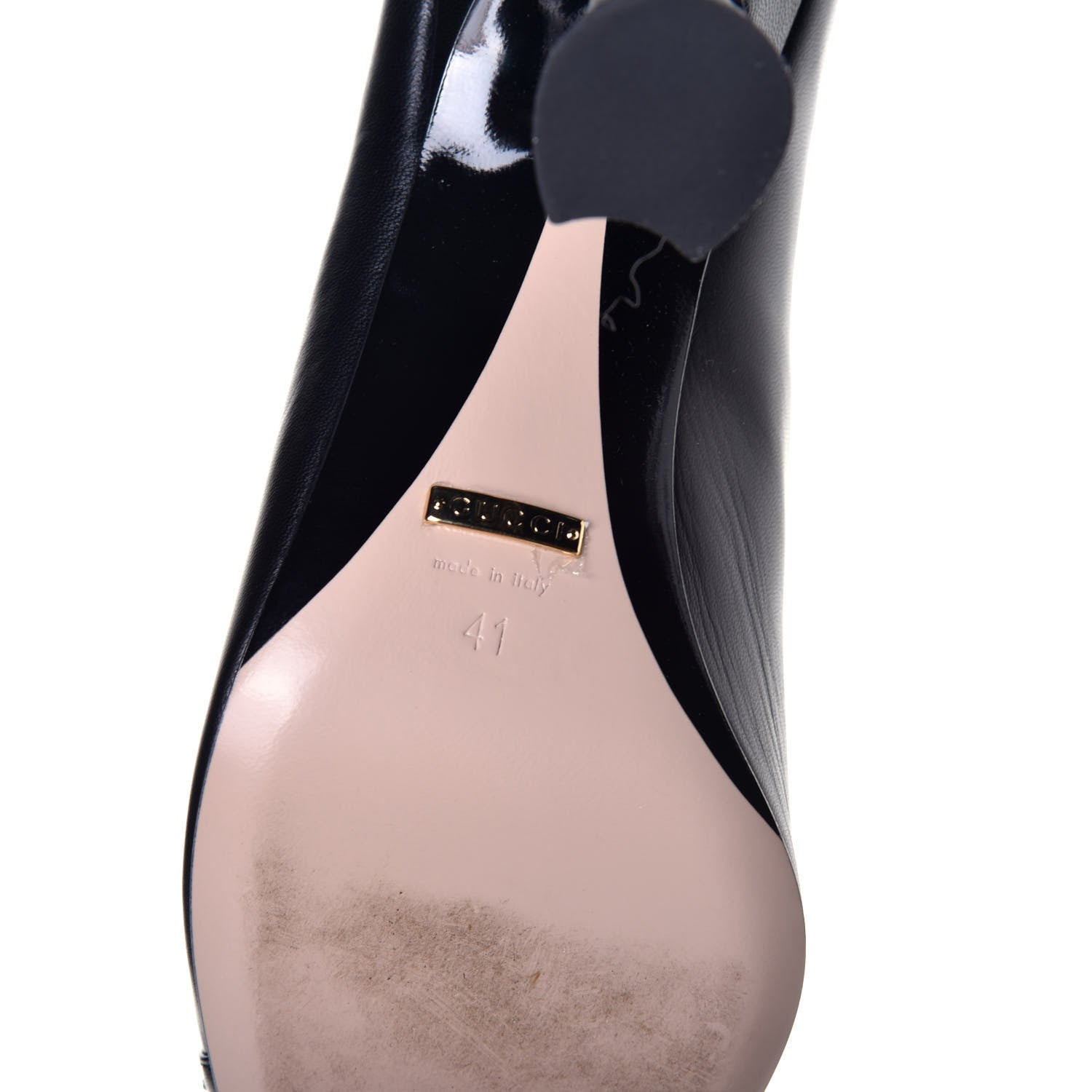 Gucci Malaga Kid Deva Horsebit Chain Embellished Pumps 41 Black 6 of 9