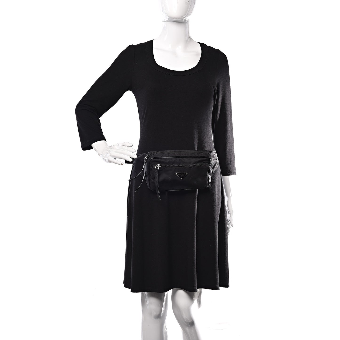 Tessuto Nylon Saffiano Belt Bag Black