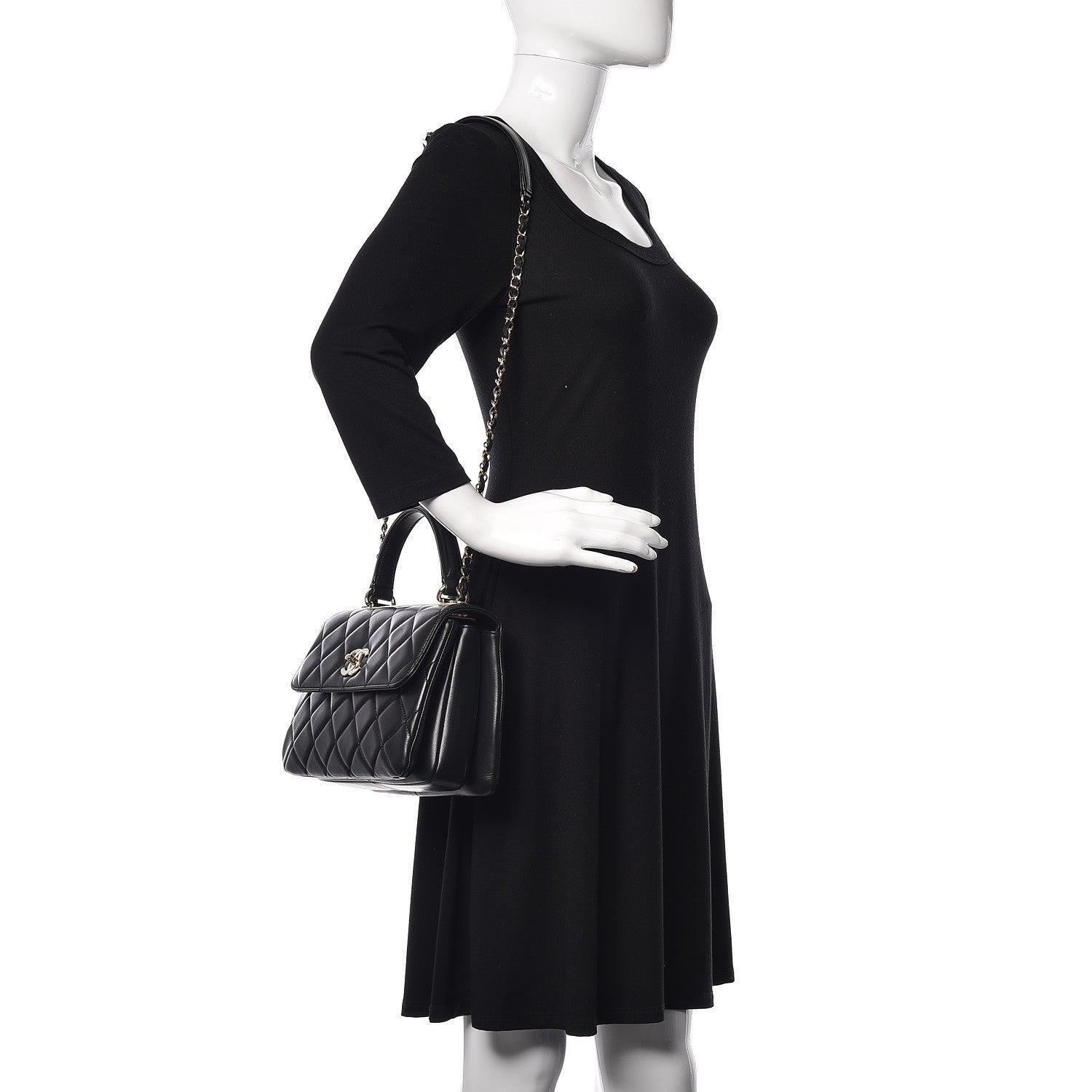 Chanel Lambskin Quilted Small Trendy CC Dual Handle Flap Bag Black 3 of 10