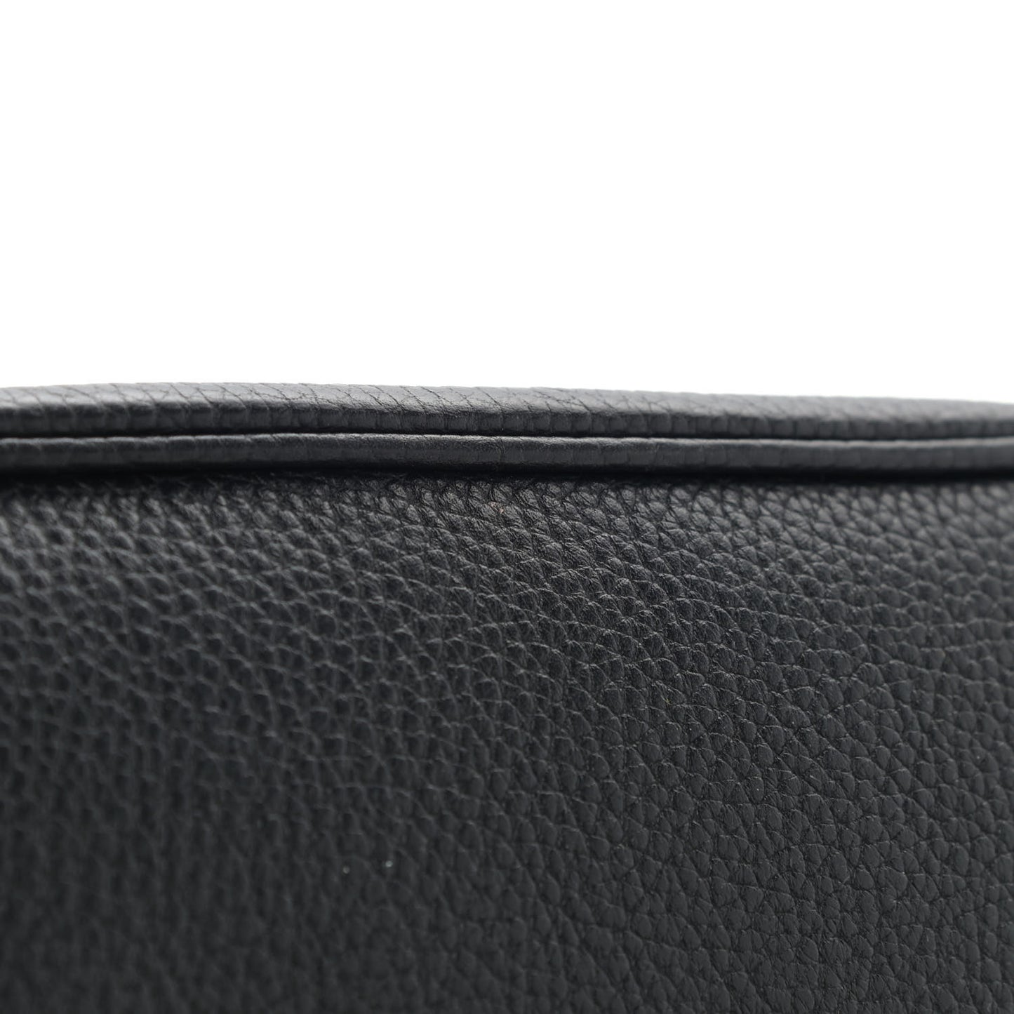 Pebbled Calfskin Small Soho Disco Bag Black