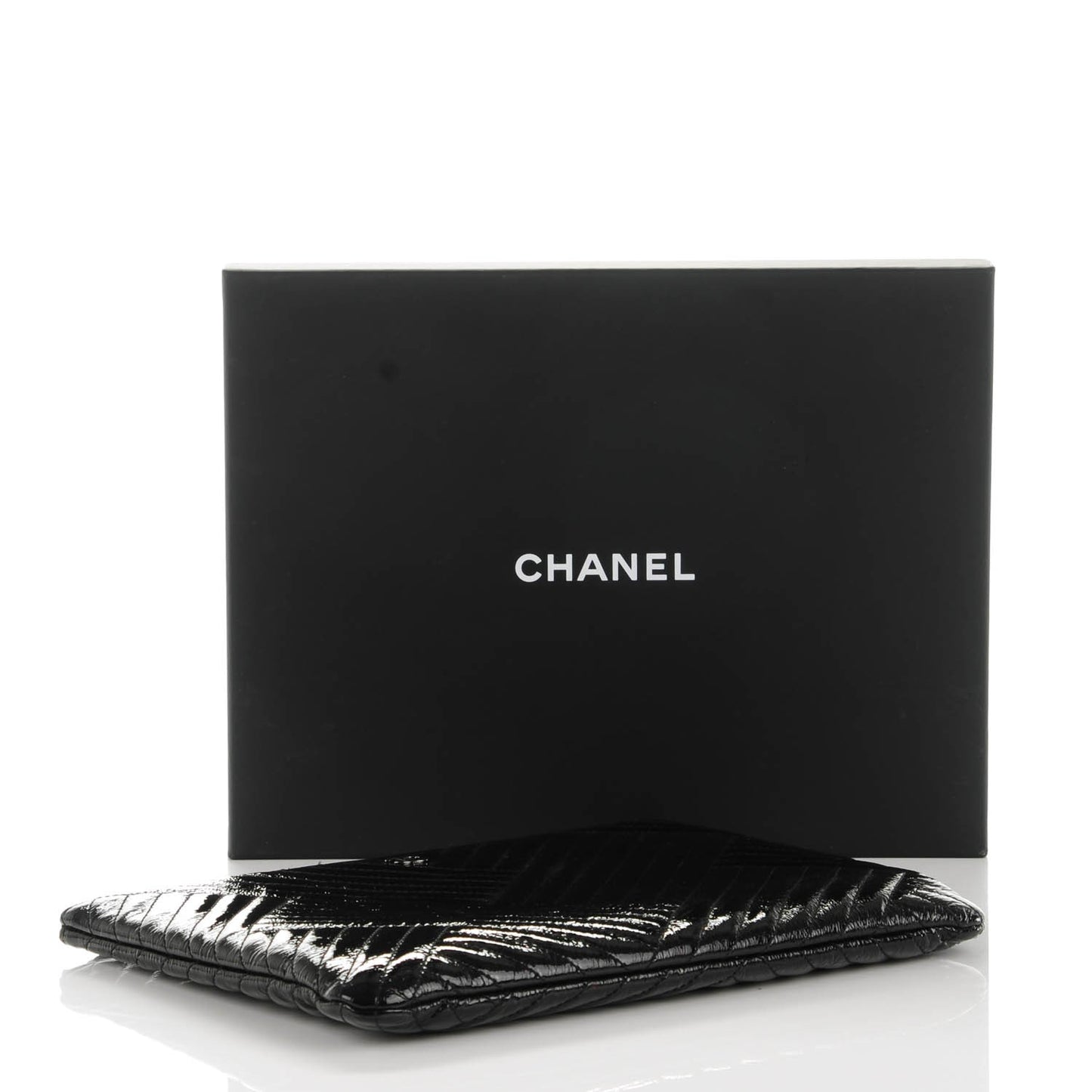 Distressed Patent Medium CC Crossing Cosmetic Case Black