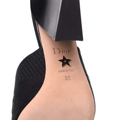 Christian Dior Cotton Embroidered Dway 85mm Slide Sandals 35 Black 6 of 10