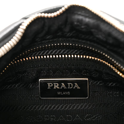 Prada Nappa Re-Nylon Triangle Quilted Patchwork System Shoulder Bag Black 6 of 9