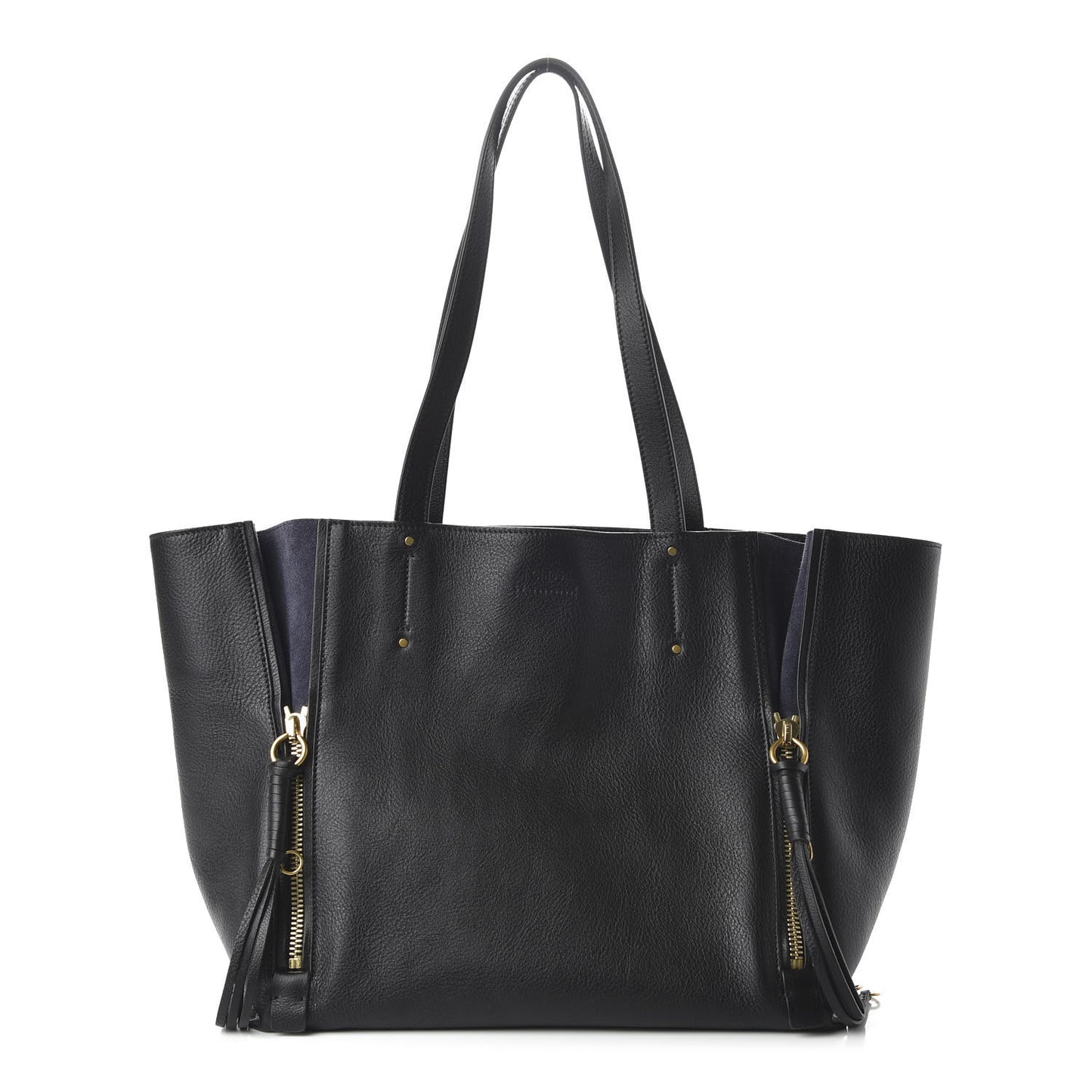 Smooth Calfskin Medium Milo Shopping Tote Black