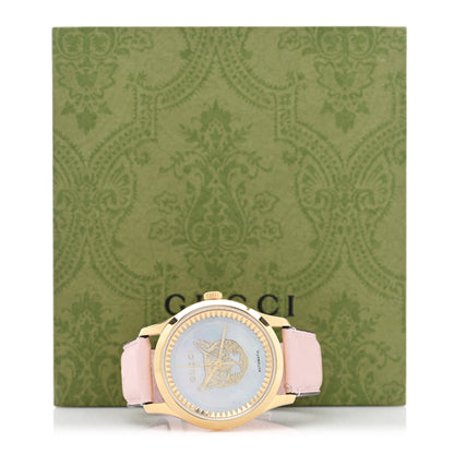 Gucci Stainless Steel Ostrich Mother of Pearl 38mm G-Timeless Cat Automatic Watch 5 of 5
