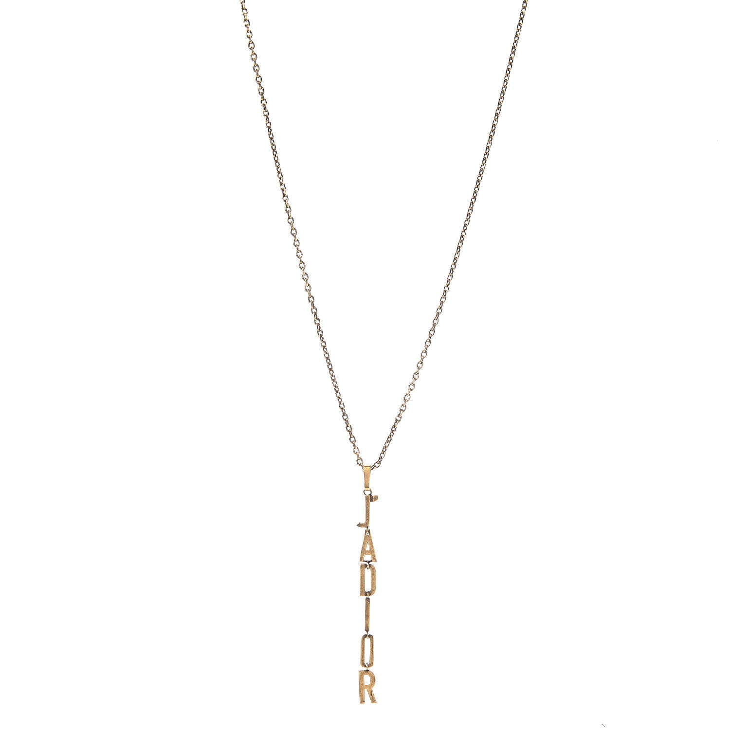 Christian Dior Metal J’Adior Long Necklace Aged Gold 1 of 8