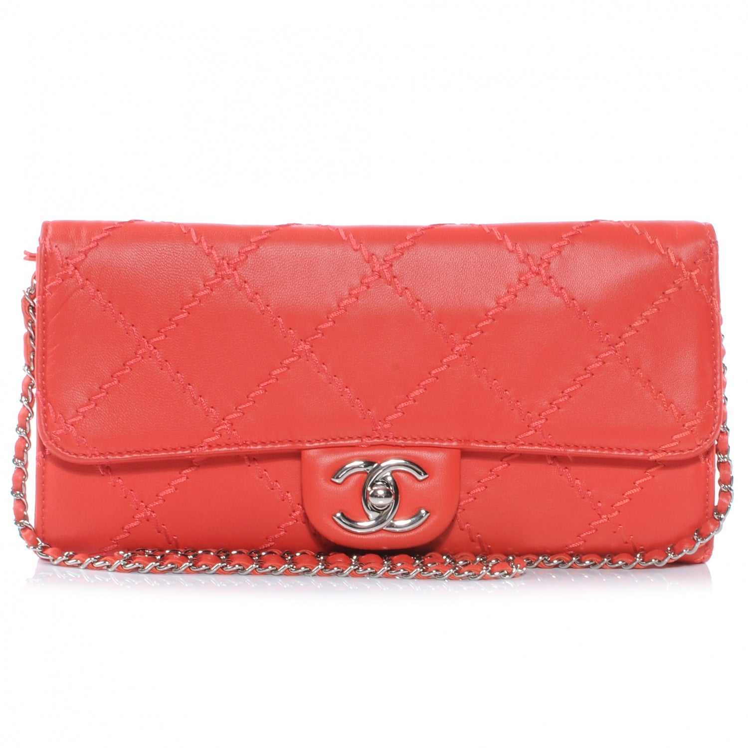 Chanel Calfskin Ultimate Stitch Clutch Flap Red 1 of 9