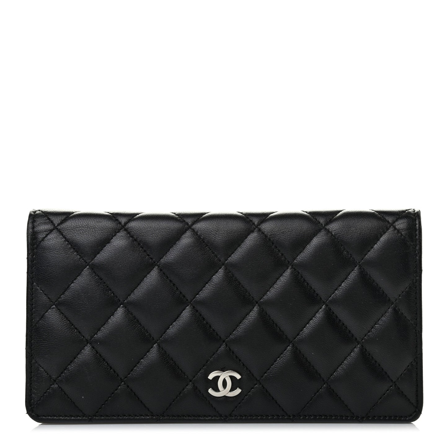 Lambskin Quilted Yen Wallet Black