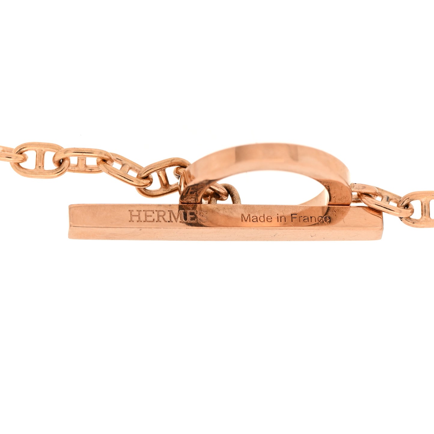 18K Rose Gold White Ceramic Chaine d'Ancre Verso Bracelet