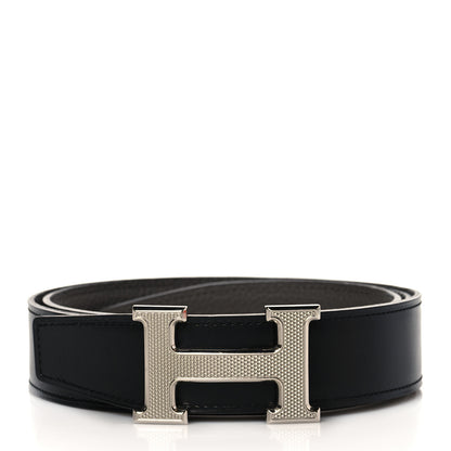 Hermes 135 Togo 32mm Guilloche H Belt 90 Black Etain 1 of 7