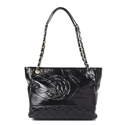 Chanel Shiny Aged Calfskin Quilted Small Shopping Bag Black 1 of 10