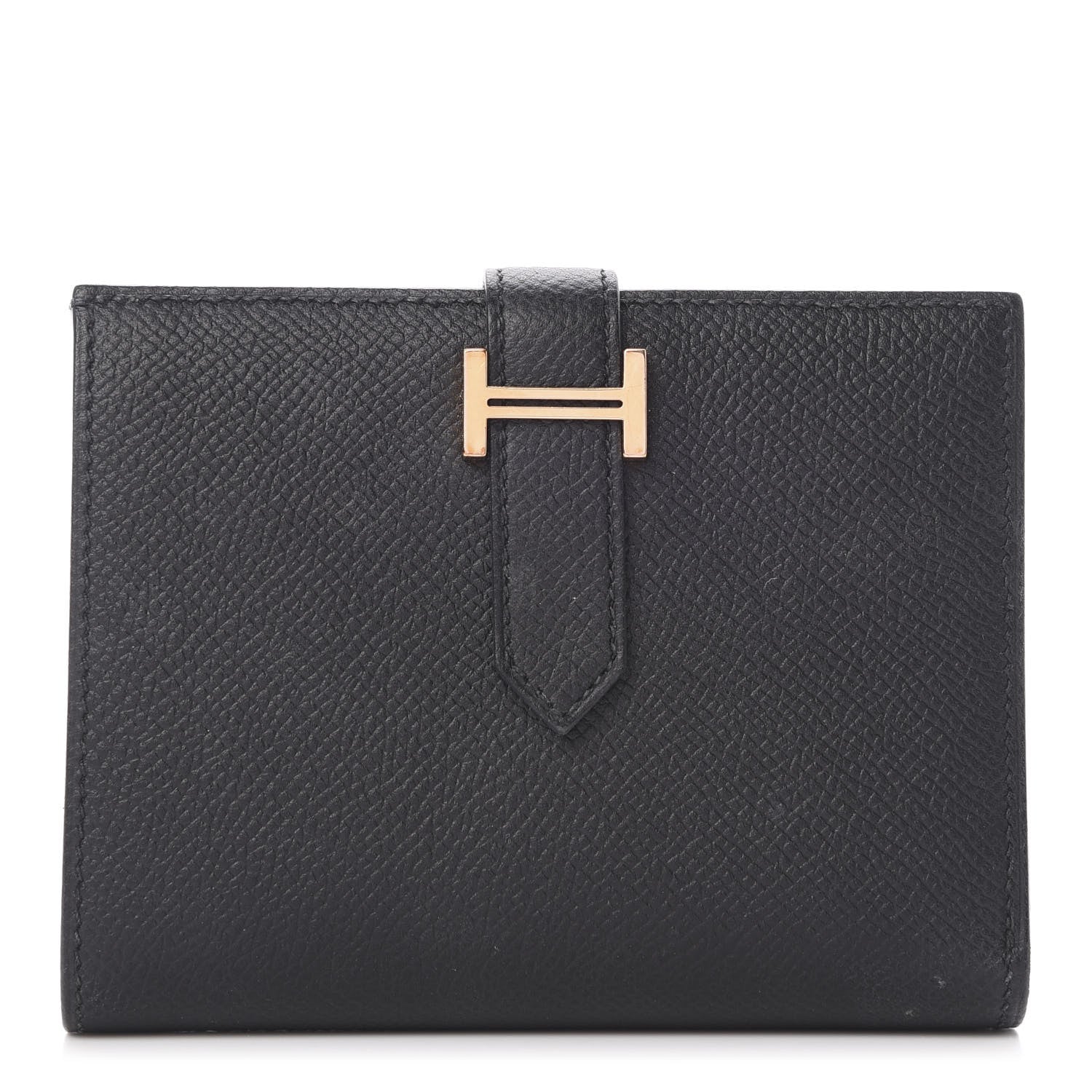 Hermes Epsom Bearn Compact Wallet Black 1 of 9