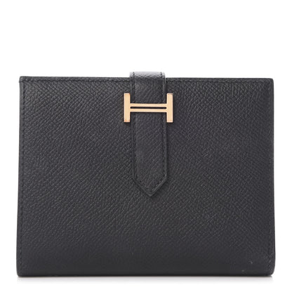 Hermes Epsom Bearn Compact Wallet Black 1 of 9