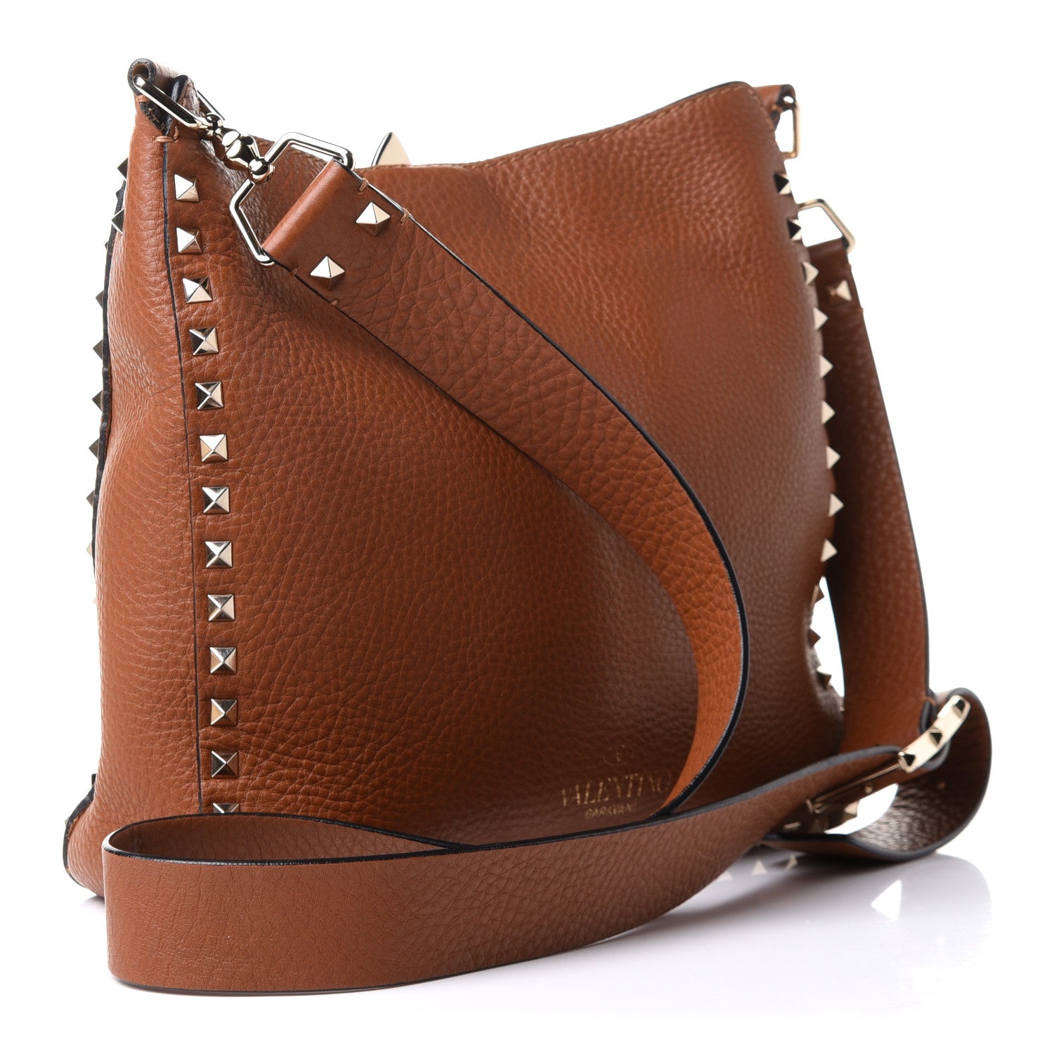 Valentino Garavani Pebbled Calfskin Small Rockstud Flip-Lock Messenger Bag Light Cuir 2 of 10