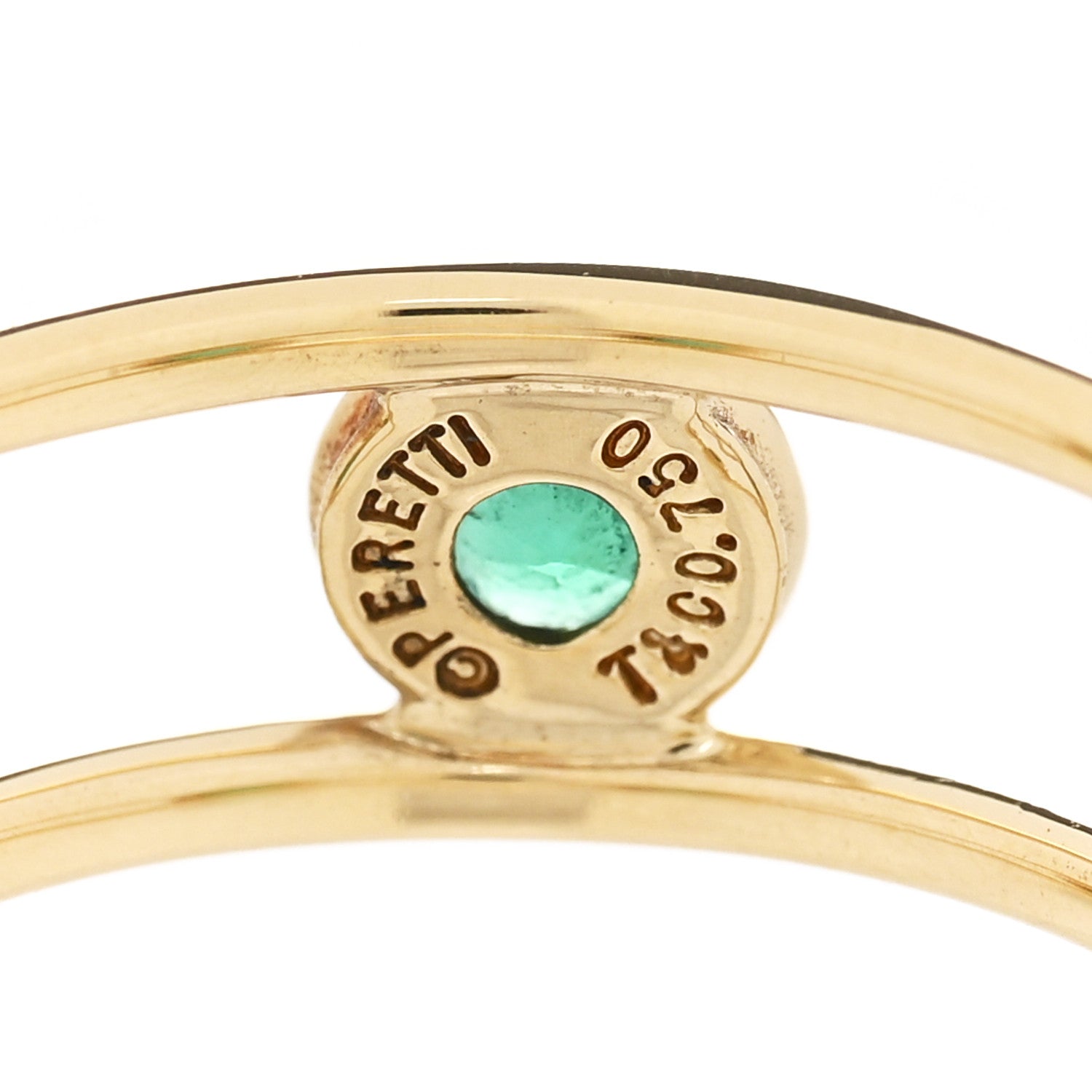 Tiffany 18K Yellow Gold Emerald Elsa Peretti Color By The Yard Ring 49 5 4 of 4