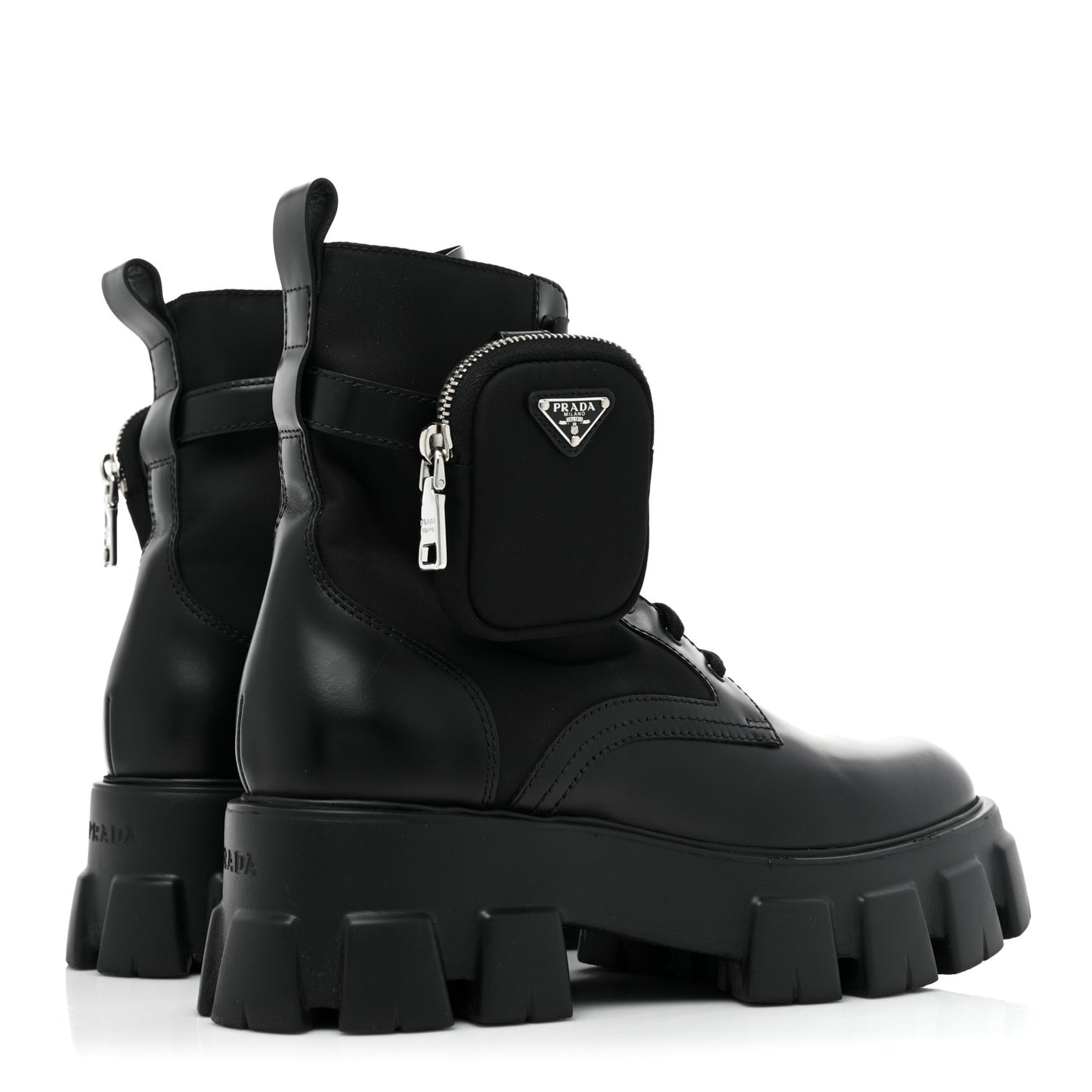 Spazzolato Rois Re-Nylon Metal Triangle Logo Monolith Pouch Pocket 55mm Boots 40.5 Black