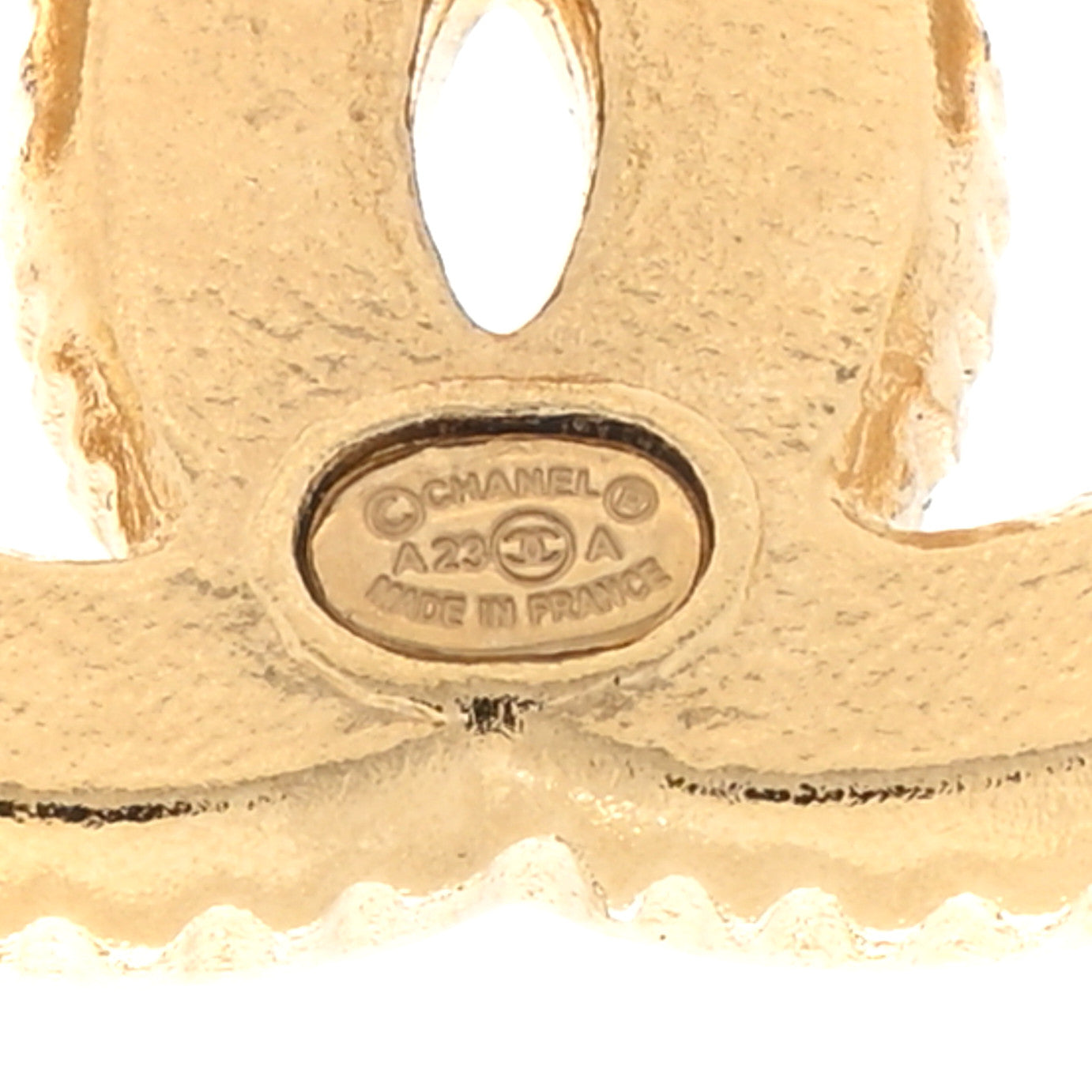 Chanel Metal Enamel CC Earrings Gold Brown 4 of 5