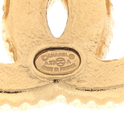 Chanel Metal Enamel CC Earrings Gold Brown 4 of 5