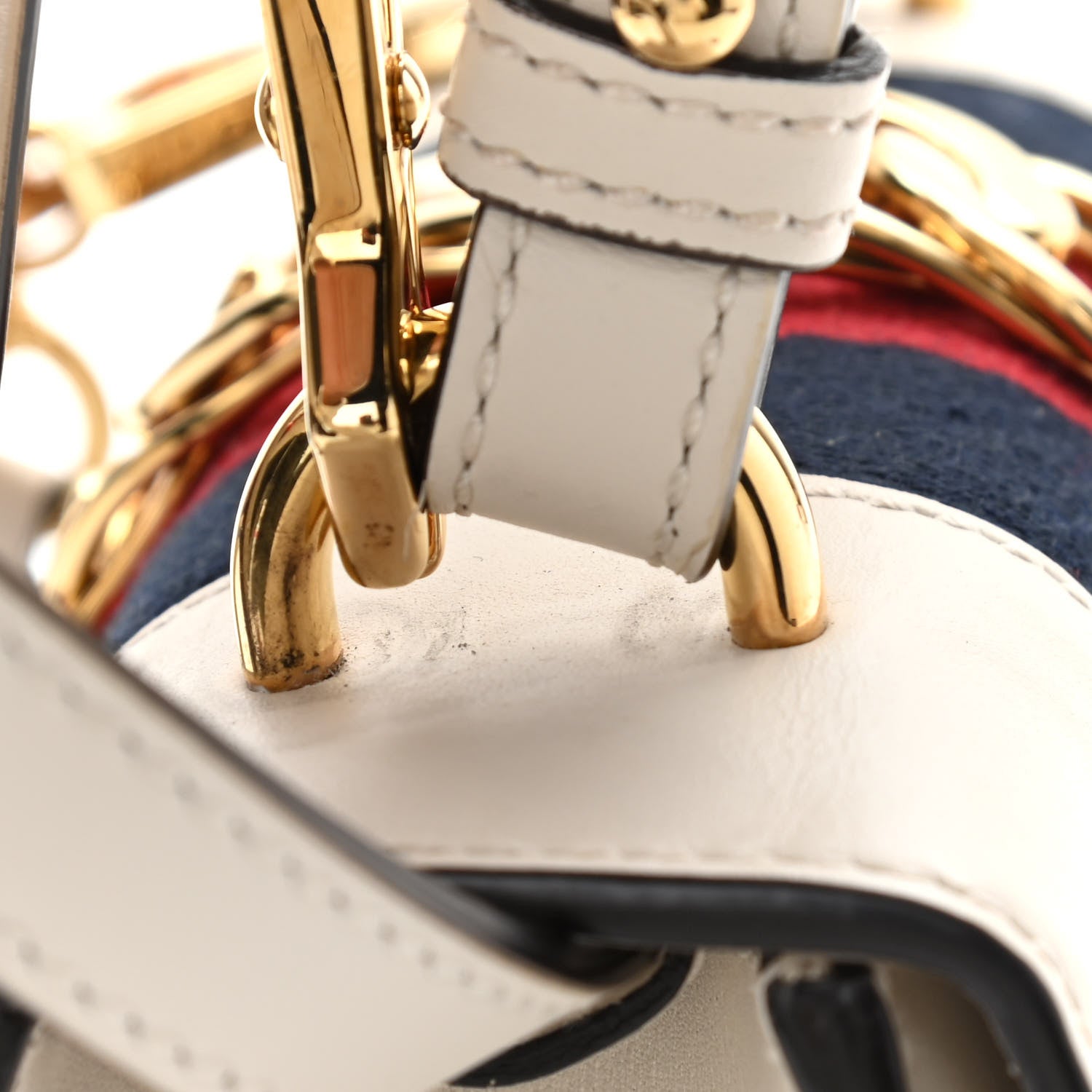 Gucci Calfskin Mini Sylvie Top Handle Bag White 17 of 18