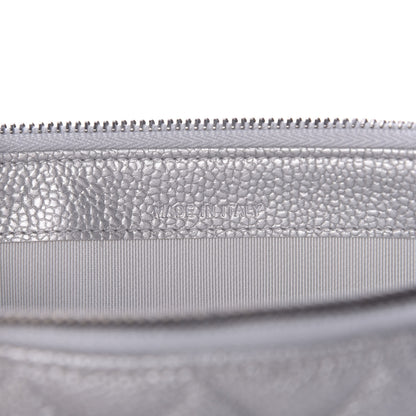 Chanel Metallic Caviar Quilted Small Clutch With Chain Silver 11 of 11