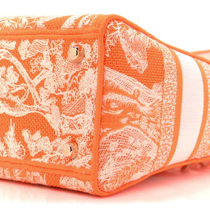 Christian Dior Canvas Toile De Jouy Reverse Embroidered Medium Lady D-Lite Fluorescent Orange 7 of 8