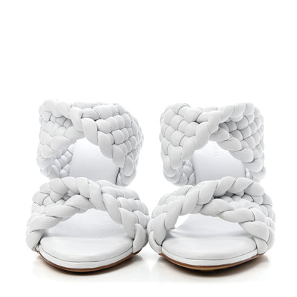 Bottega Veneta Nappa Twisted Padded Intrecciato Curve Slide Sandals 38 Optic White 2 of 4