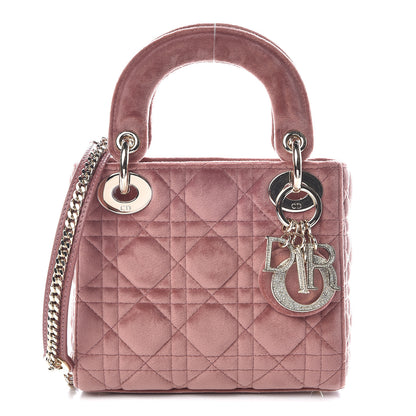 Christian Dior Velvet Mini Lady Dior Pink 1 of 11