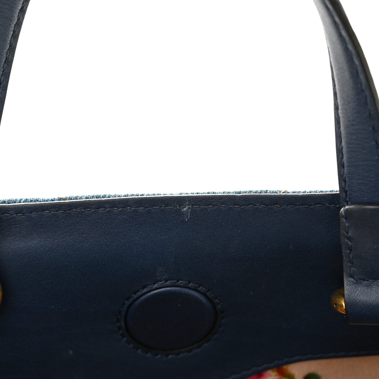 Denim Matelasse Small Pearly GG Marmont Tote Blue