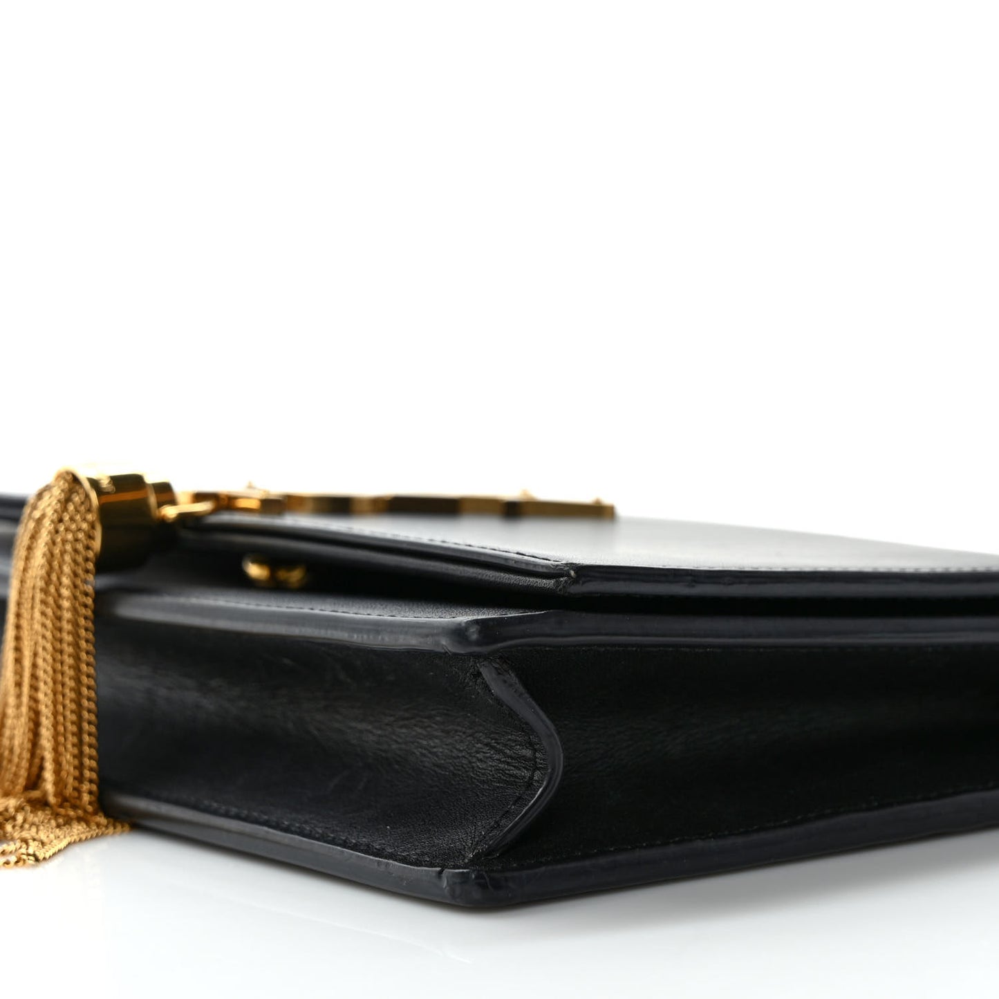 Smooth Calfskin Classic Monogram Kate Tassel Chain Wallet Black